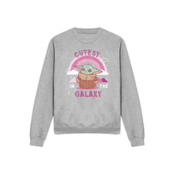 Star Wars: The Mandalorian - Sweat CUTEST IN THE GALAXY - Adulte (Gris chiné)