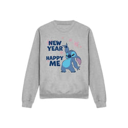 Lilo & Stitch - Sweat NEW YEAR, HAPPY ME - Adulte (Gris chiné)