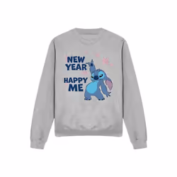 Lilo & Stitch - Sweat NEW YEAR, HAPPY ME - Adulte (Gris chiné)