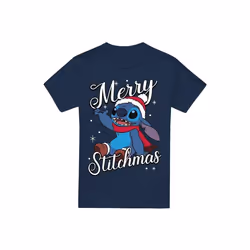 Lilo & Stitch - T-shirt MERRY STITCHMAS - Homme (Bleu marine)