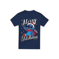 Lilo & Stitch - T-shirt MERRY STITCHMAS - Homme (Bleu marine)
