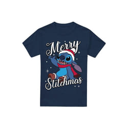 Lilo & Stitch - T-shirt MERRY STITCHMAS - Homme (Bleu marine)