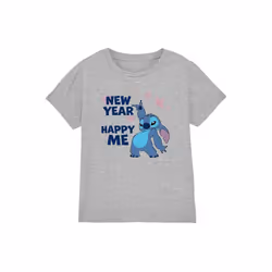 Lilo & Stitch - T-shirt NEW YEAR, HAPPY ME - Enfant (Gris chiné)