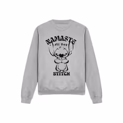 Lilo & Stitch - Sweat NAMASTE ALL DAY - Adulte (Gris chiné)