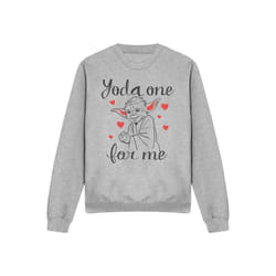 Star Wars - Sweat YODA ONE FOR ME - Adulte (Gris chiné)