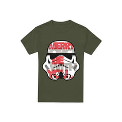Star Wars - T-shirt MERRY FORCE BE WITH YOU - Homme (Vert kaki)