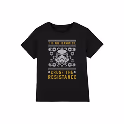 Star Wars - T-shirt CRUSH THE RESISTANCE THIS CHRISTMAS - Enfant (Noir)