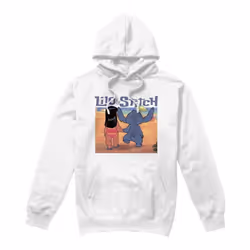Lilo & Stitch - Sweat à capuche INTO THE SUNSET - Homme (Blanc)