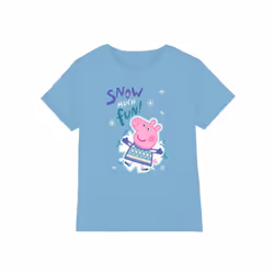 Peppa Pig - T-shirt SNOW MUCH FUN - Enfant (Bleu ciel)