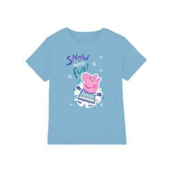Peppa Pig - T-shirt SNOW MUCH FUN - Enfant (Bleu ciel)