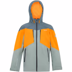 Regatta - Veste imperméable HIGHTON - Enfant (Glacier / Jaune orangé vif)