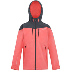 Regatta - Veste imperméable HIGHTON - Enfant (Pêche foncée / Gris phoque)