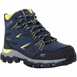 Regatta - Bottines de marche HOLCOMBE - Enfant (Bleu marine / Vert néon)