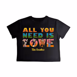 The Beatles - Haut court YELLOW SUBMARINE AYNIL STACKED - Femme (Noir)