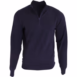 Premier - Pull tricoté à col zippé - Homme (Bleu marine)