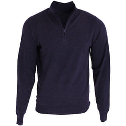 Premier - Pull tricoté à col zippé - Homme (Bleu marine)
