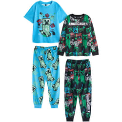 Minecraft - Ensemble de pyjama long - Garçon (Bleu / Noir / Vert)