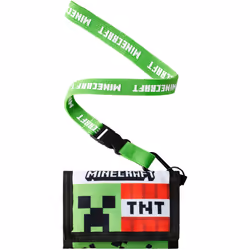 Minecraft - Portefeuille à lanyard (Vert / Noir)