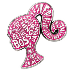 Barbie - Badge (Rose / Argenté / Blanc)