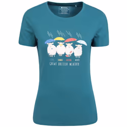 Mountain Warehouse - T-shirt GREAT BRITISH WEATHER - Femme (Bleu sarcelle)
