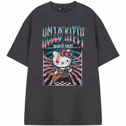 Hello Kitty - T-shirt WORLD TOUR - Femme (Gris)