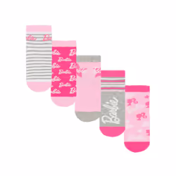 Barbie - Ensemble Chaussettes - Fille (Rose / Blanc / Gris)