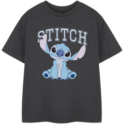 Lilo & Stitch - T-shirt COLLEGE - Fille (Charbon)