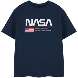 NASA - T-shirt AERONAUTICS AND SPACE - Enfant (Bleu marine)