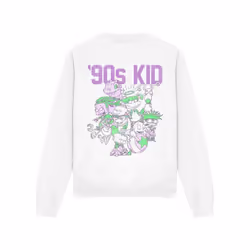 Nickelodeon - Sweat 90S KID - Adulte (Blanc)