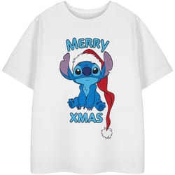 Lilo & Stitch - T-shirt MERRY XMAS - Fille (Blanc)