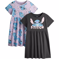 Lilo & Stitch - Ensemble Robes - Fille (Violet / Noir)