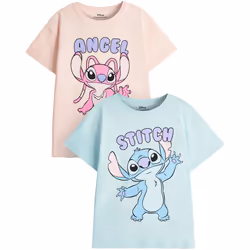 Lilo & Stitch - T-shirts - Fille (Rose / Bleu)