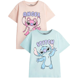 Lilo & Stitch - T-shirts - Fille (Rose / Bleu)