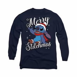 Lilo & Stitch - T-shirt MERRY STITCHMAS - Adulte (Bleu marine)