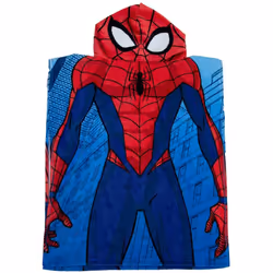 Spider-Man - Poncho de bain SPIDER CITY - Taille unique (Bleu / Rouge / Noir)
