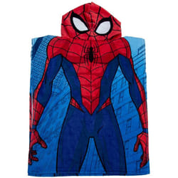 Spider-Man - Poncho de bain SPIDER CITY - Taille unique (Bleu / Rouge / Noir)