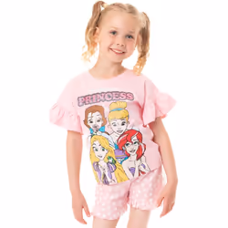 Disney Princess - Ensemble de pyjama court - Fille (Rose)