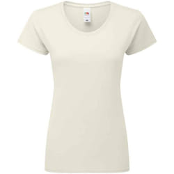 Fruit of the Loom - T-shirt ICONIC - Femme (Beige pâle)
