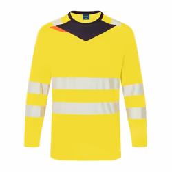Portwest - T-shirt manches longues DX4 - Homme (Jaune / Noir)