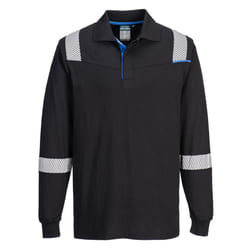 Portwest - Polo manches longues WX3 FR - Adulte (Noir)
