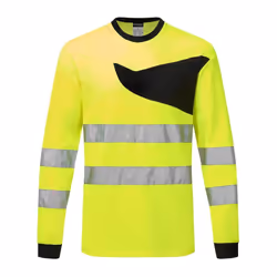 Portwest - T-shirt manches longues PW2 - Homme (Jaune / Noir)