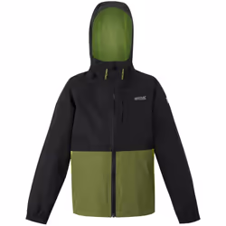 Regatta - Veste imperméable HANLEIGH - Enfant (Noir / Vert néphrite / Vert clair)
