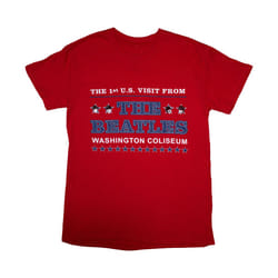 The Beatles - T-shirt WASHINGTON ´64 STARS SETLIST - Adulte (Rouge / Bleu / Blanc)