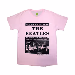 The Beatles - T-shirt WASHINGTON ´64 PROMO - Adulte (Rose / Noir)