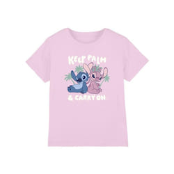 Lilo & Stitch - T-shirt KEEP PALM - Enfant (Rose clair)