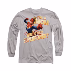 Captain Marvel - T-shirt MOM SUPERPOWER - Adulte (Gris chiné)