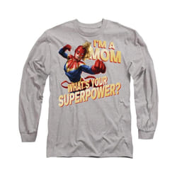 Captain Marvel - T-shirt MOM SUPERPOWER - Adulte (Gris chiné)