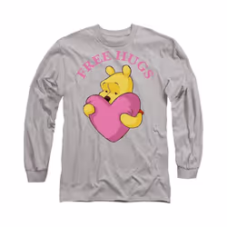 Winnie the Pooh - T-shirt FREE HUGS - Adulte (Gris chiné)