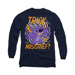 Lilo & Stitch - T-shirt TRICK OR MISCHIEF - Adulte (Bleu marine)