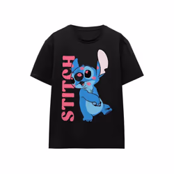 Lilo & Stitch - T-shirt COVERED IN KISSES - Adulte (Noir)